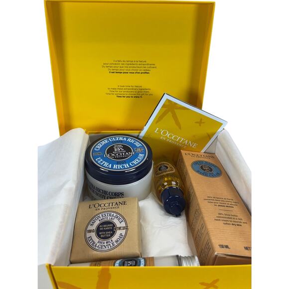 L’OCCITANE Shea Butter Gift Set Body Cream Oil Soap Hand Cream Boxed 5 Pc - Picture 6 of 6